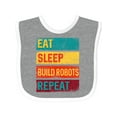 thumbnail image 1 of Inktastic Robotics Eat Sleep Build Robots Repeat Boys or Girls Baby Bib, 1 of 4