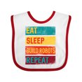thumbnail image 1 of Inktastic Robotics Eat Sleep Build Robots Repeat Boys or Girls Baby Bib, 1 of 3