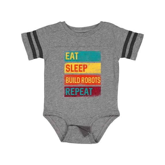 Inktastic Robotics Eat Sleep Build Robots Repeat Boys or Girls Baby Bodysuit