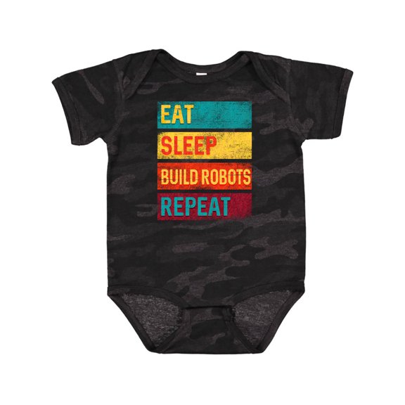 Inktastic Robotics Eat Sleep Build Robots Repeat Boys or Girls Baby Bodysuit