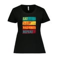 thumbnail image 1 of Inktastic Robotics Eat Sleep Build Robots Repeat Women's Plus Size T-Shirt, 1 of 5