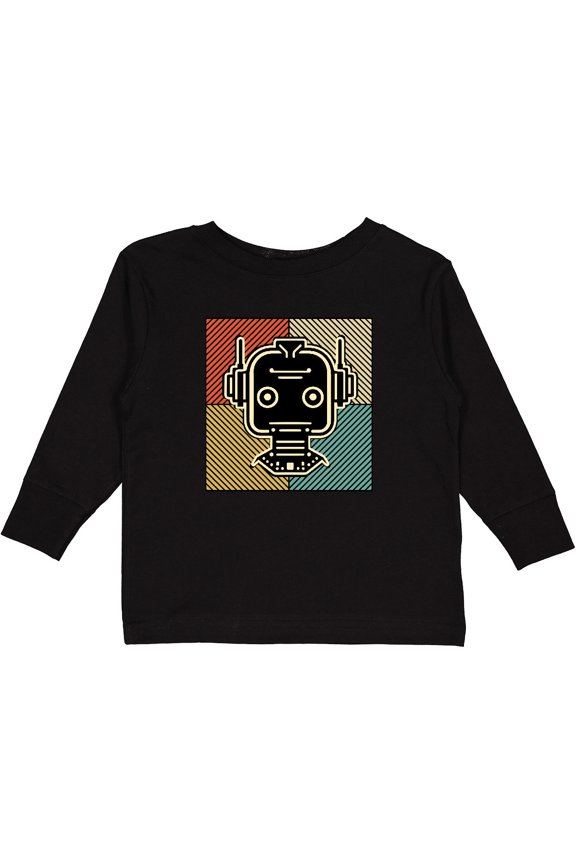 Robotics Funny Robot Retro Boys or Girls Long Sleeve Toddler T-Shirt