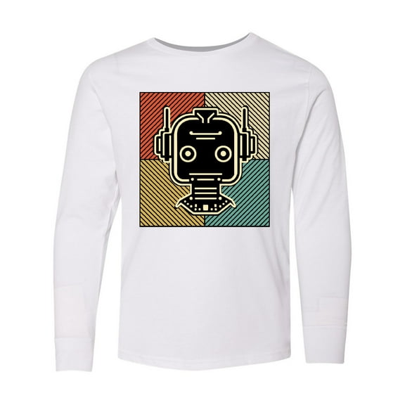 Inktastic Robotics Funny Robot Retro Long Sleeve Youth T-Shirt