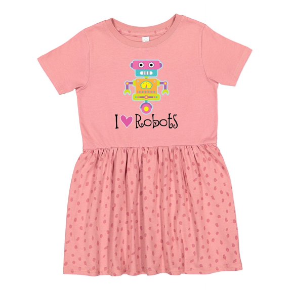 Inktastic Robotics Girl I Love Robots Girls Toddler Dress