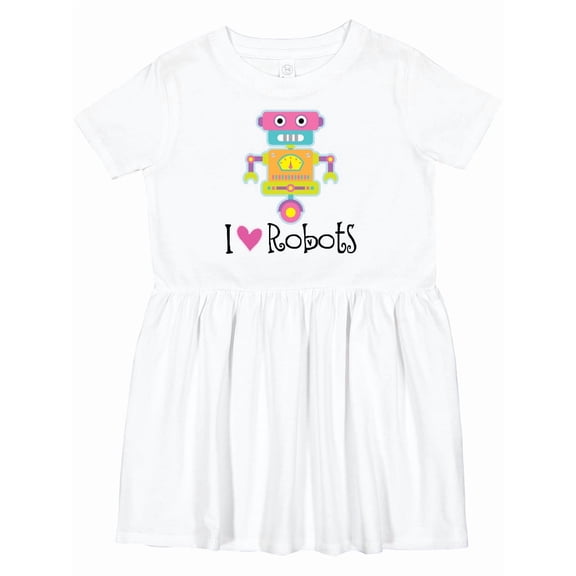 Inktastic Robotics Girl I Love Robots Girls Toddler Dress
