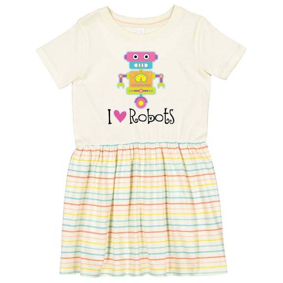 Inktastic Robotics Girl I Love Robots Girls Toddler Dress
