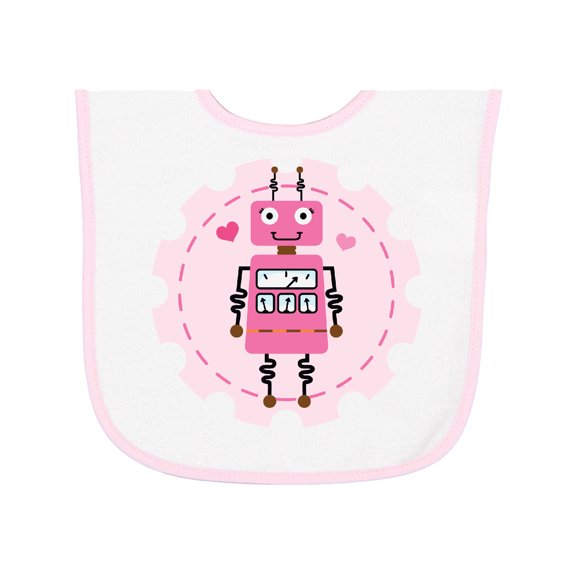 Inktastic Robotics Girl Robot Gear Baby Terry Cloth Bib