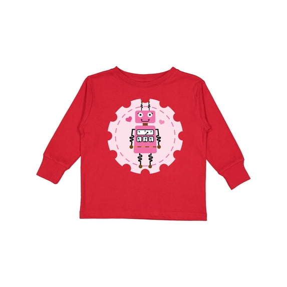 Inktastic Robotics Girl Robot Gear Girls Long Sleeve Toddler T-Shirt