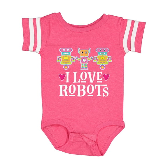 Inktastic Robotics I Love Robots Girls Baby Bodysuit