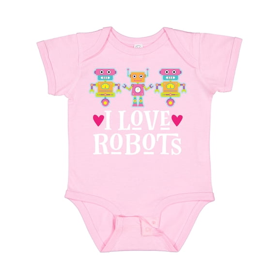 Inktastic Robotics I Love Robots Girls Baby Bodysuit
