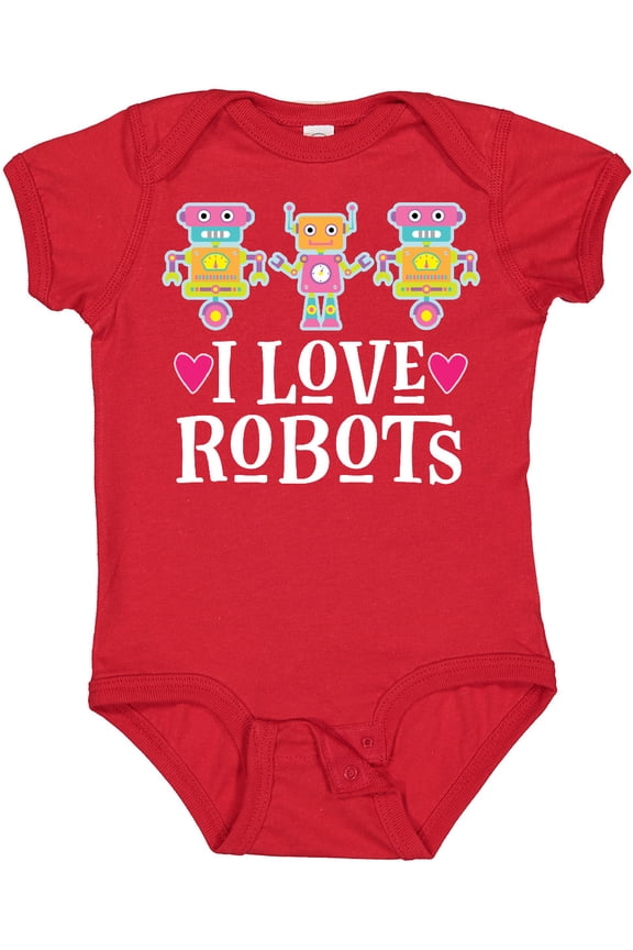 Robotics I Love Robots Girls Baby Bodysuit