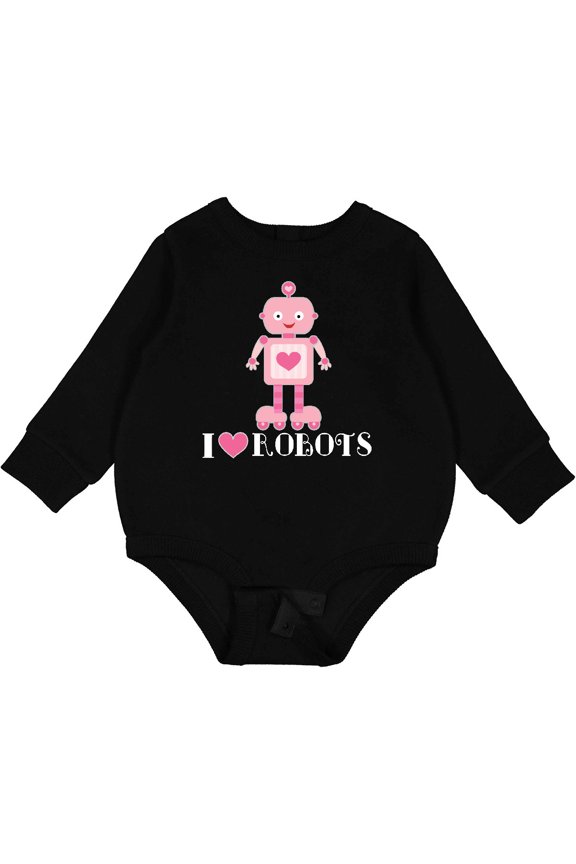 Robotics I Love Robots Girls Baby Fleece Bodysuit