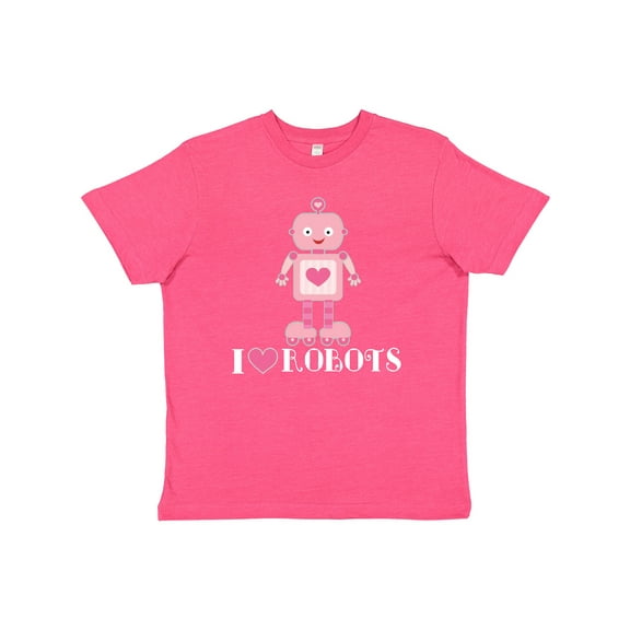 Inktastic Robotics I Love Robots Girls Youth T-Shirt