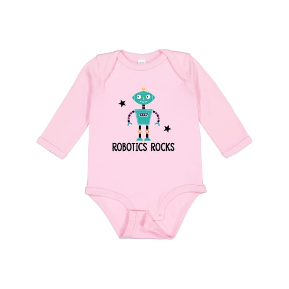 Inktastic Robotics Rocks Funny Robot Boys or Girls Long Sleeve Baby Bodysuit