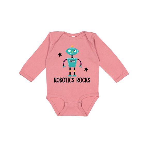 Inktastic Robotics Rocks Funny Robot Boys or Girls Long Sleeve Baby Bodysuit