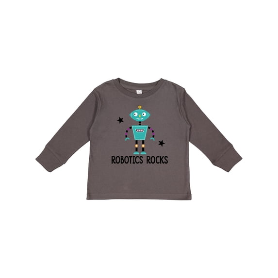 Inktastic Robotics Rocks Funny Robot Boys or Girls Long Sleeve Toddler T-Shirt