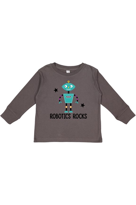 Robotics Rocks Funny Robot Boys or Girls Long Sleeve Toddler T-Shirt