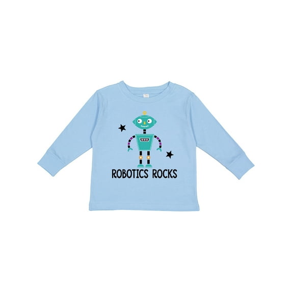 Inktastic Robotics Rocks Funny Robot Boys or Girls Long Sleeve Toddler T-Shirt