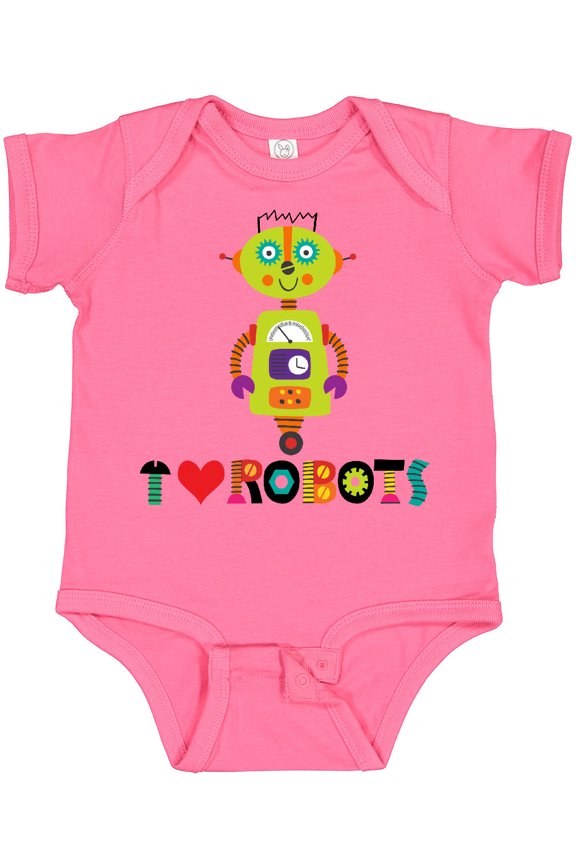 Robotics Team I Love Robots Boys or Girls Baby Bodysuit
