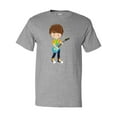 thumbnail image 1 of Inktastic Rock Boy, Brown Hair, Boy Playing Guitar In Band T-Shirt, 1 of 5