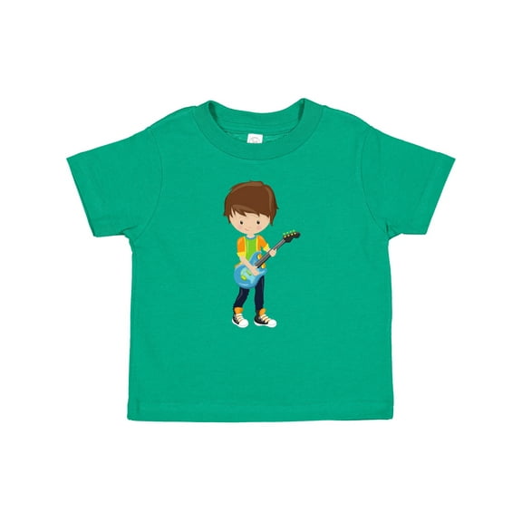 Inktastic Rock Boy, Brown Hair, Guitar Player, Band, Music Boys Baby T-Shirt