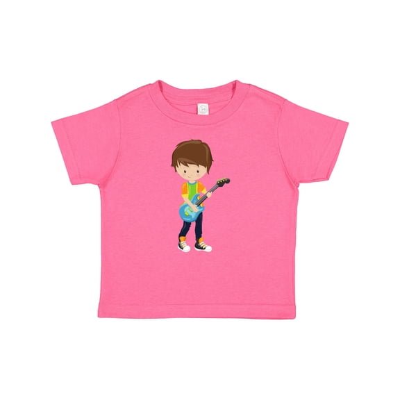 Inktastic Rock Boy, Brown Hair, Guitar Player, Band, Music Boys Baby T-Shirt