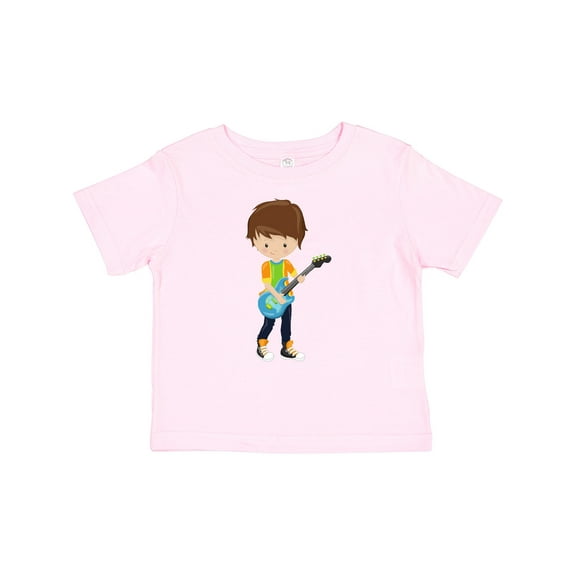 Inktastic Rock Boy, Brown Hair, Guitar Player, Band, Music Boys Baby T-Shirt