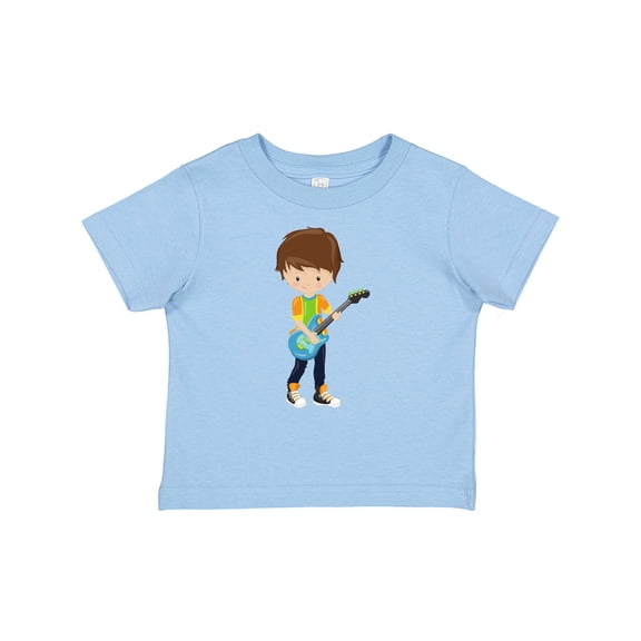 Inktastic Rock Boy, Brown Hair, Guitar Player, Band, Music Boys Baby T-Shirt