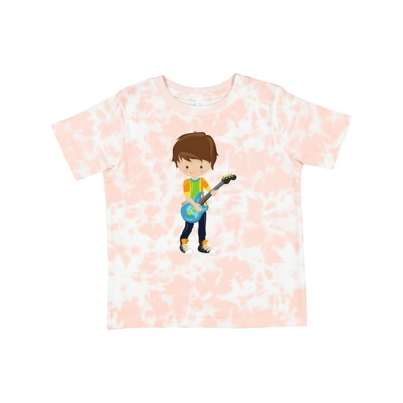 Inktastic Rock Boy, Brown Hair, Guitar Player, Band, Music Boys Toddler T-Shirt