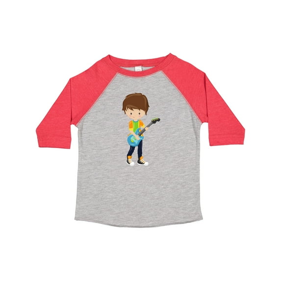 Inktastic Rock Boy, Brown Hair, Guitar Player, Band, Music Boys Toddler T-Shirt