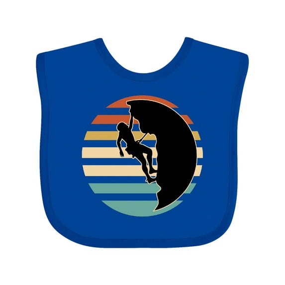 Inktastic Rock Climbing Mountain Climber Silhouette Boys or Girls Baby Bib