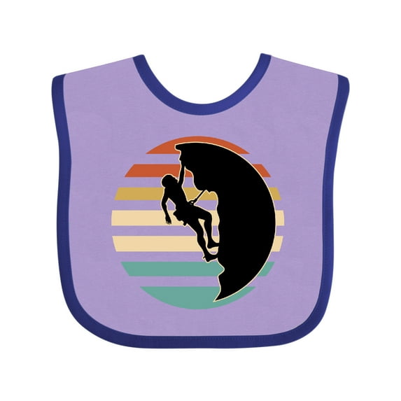 Inktastic Rock Climbing Mountain Climber Silhouette Boys or Girls Baby Bib