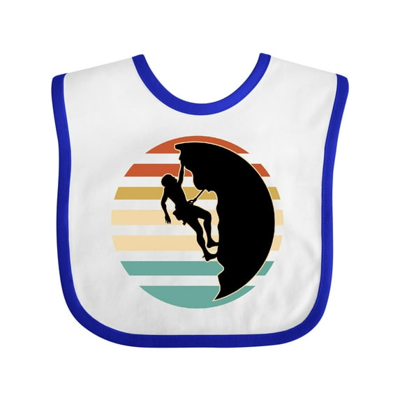 Inktastic Rock Climbing Mountain Climber Silhouette Boys or Girls Baby Bib