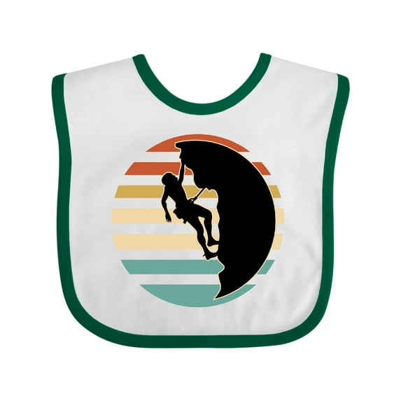 Inktastic Rock Climbing Mountain Climber Silhouette Boys or Girls Baby Bib