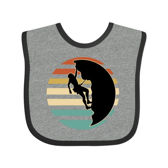 Inktastic Rock Climbing Mountain Climber Silhouette Boys or Girls Baby Bib