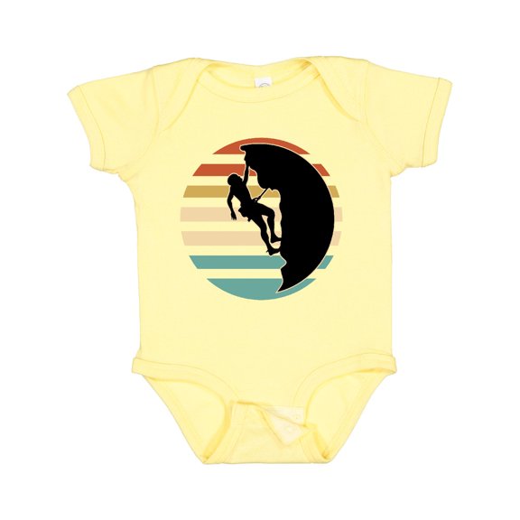 Inktastic Rock Climbing Mountain Climber Silhouette Boys or Girls Baby Bodysuit