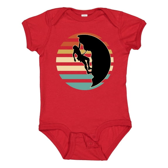 Inktastic Rock Climbing Mountain Climber Silhouette Boys or Girls Baby Bodysuit
