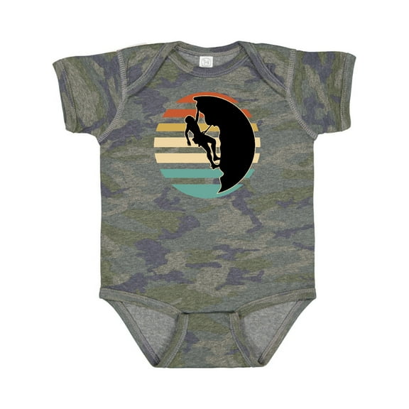 Inktastic Rock Climbing Mountain Climber Silhouette Boys or Girls Baby Bodysuit