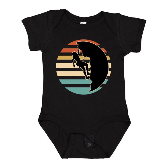 Inktastic Rock Climbing Mountain Climber Silhouette Boys or Girls Baby Bodysuit