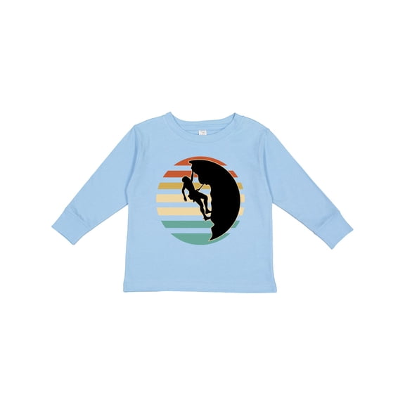 Inktastic Rock Climbing Mountain Climber Silhouette Boys or Girls Long Sleeve Toddler T-Shirt