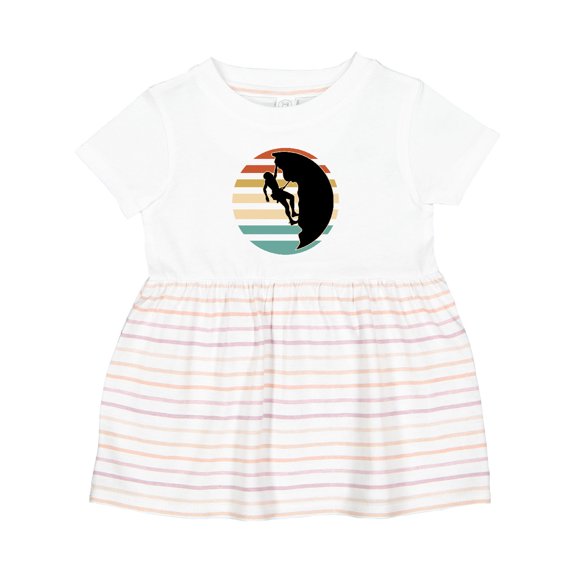 Inktastic Rock Climbing Mountain Climber Silhouette Girls Baby Dress