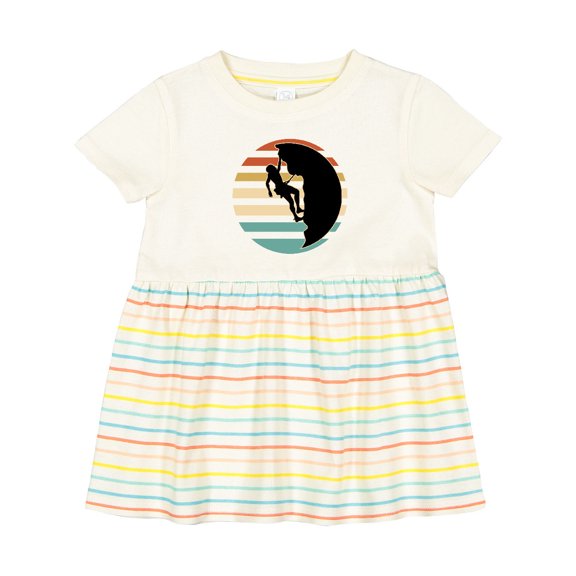 Inktastic Rock Climbing Mountain Climber Silhouette Girls Baby Dress