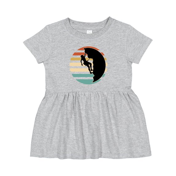 Inktastic Rock Climbing Mountain Climber Silhouette Girls Baby Dress