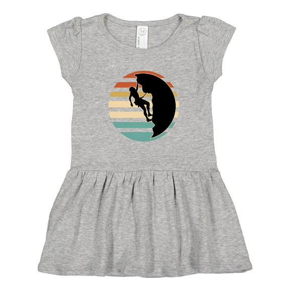 Inktastic Rock Climbing Mountain Climber Silhouette Girls Toddler Dress
