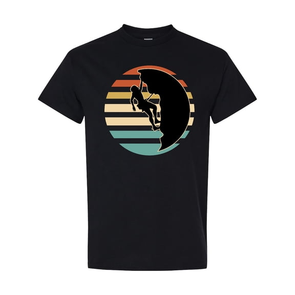 Inktastic Rock Climbing Mountain Climber Silhouette T-Shirt
