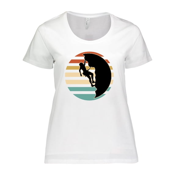 Inktastic Rock Climbing Mountain Climber Silhouette Women's Plus Size T-Shirt