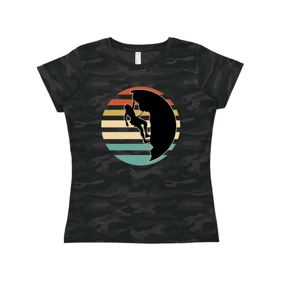 Inktastic Rock Climbing Mountain Climber Silhouette Women's T-Shirt