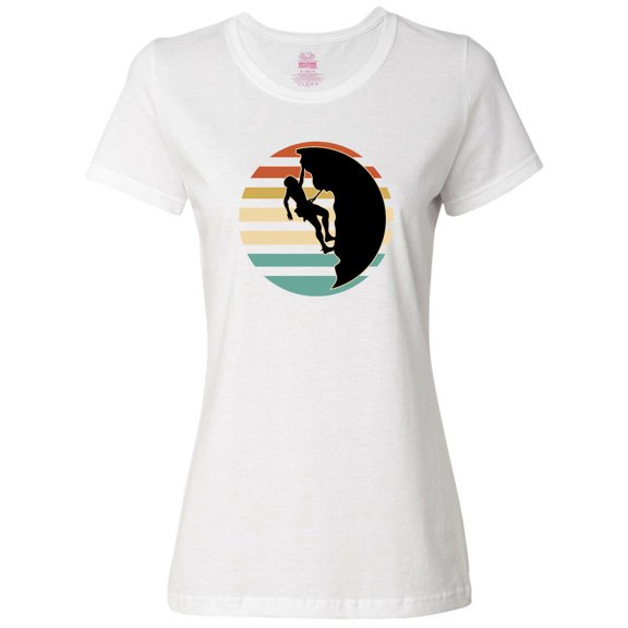 Inktastic Rock Climbing Mountain Climber Silhouette Women's T-Shirt