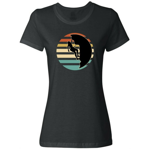 Inktastic Rock Climbing Mountain Climber Silhouette Women's T-Shirt