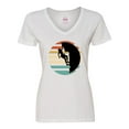 thumbnail image 1 of Inktastic Rock Climbing Mountain Climber Silhouette Women's V-Neck T-Shirt, 1 of 5